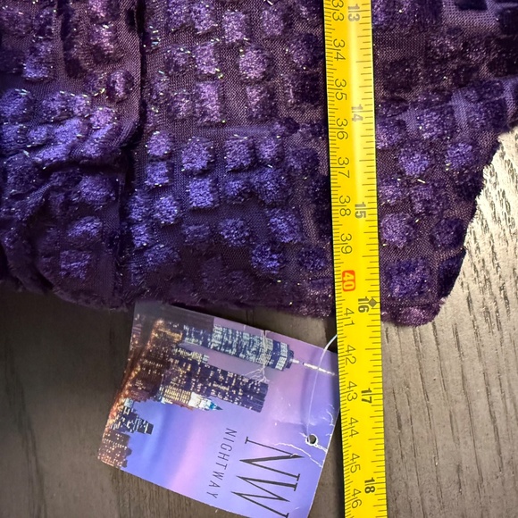 Nightway Women's Long Velvet‎ Mock Wrap Dress W/Sheer V Inset & Side Slit Size 8 - Picture 7 of 14